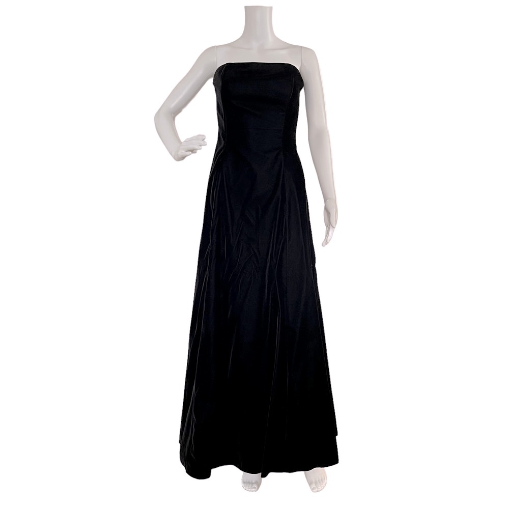 Scott McClintock Sleeveless Black Velvet Gown Formal Maxi Dress Women Size M